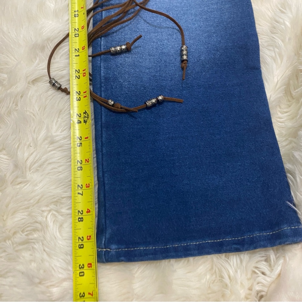 Y2K 2000s Brazilian Lace Up Stretch Flare Jeans | Sz 38 - Picture 6 of 8